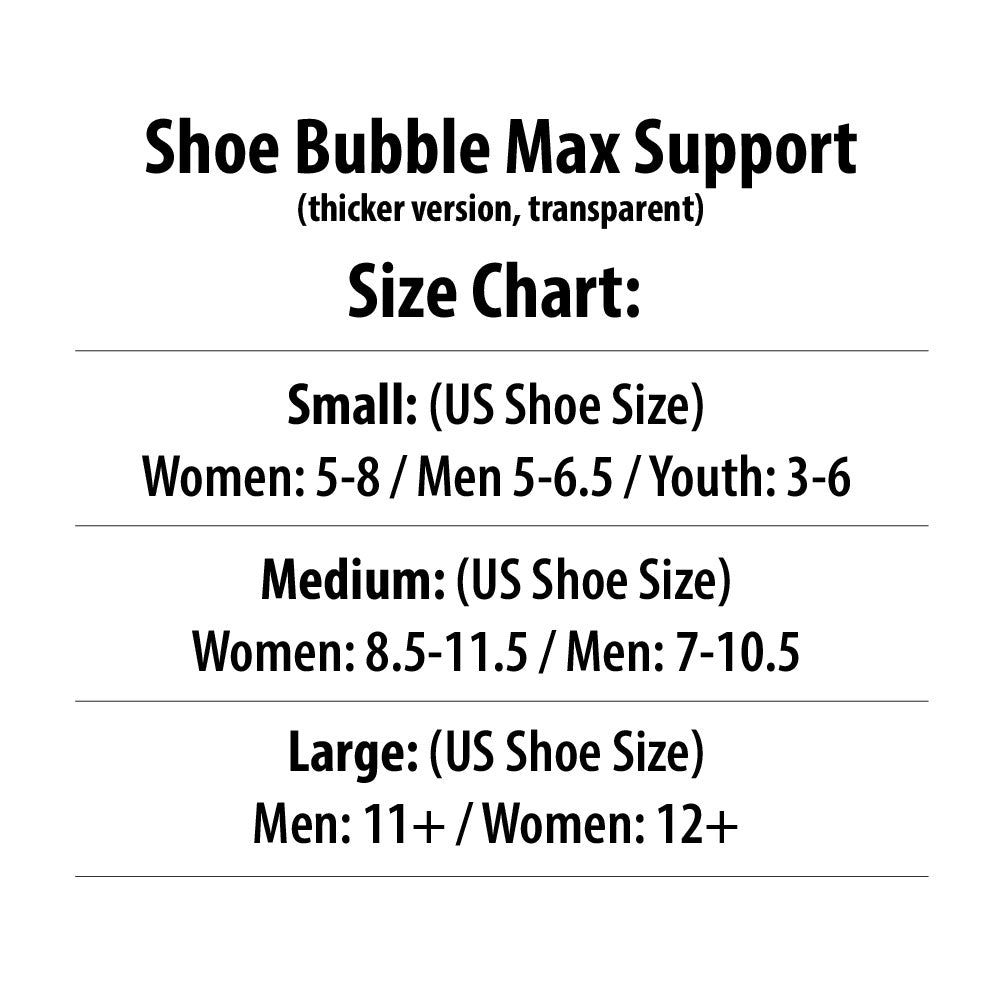 Shoe Bubble micro-size Max Support Orthotic  (washable/re-usable)
