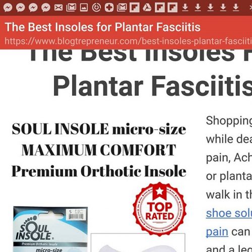 Exciting News! Blogtrepreneur reviewed a variety of insoles for Plantar Fasciitis and ranked Soul Insole as their #1 pick for BEST INSOLES FOR PLANTAR FASCIITIS!